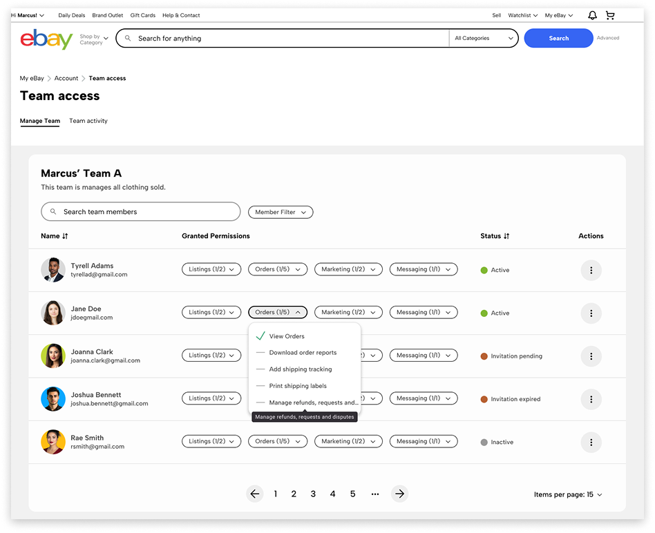 eBay Seller Feature